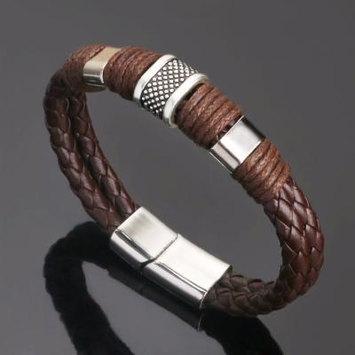 China 2021 retro high quality leather bracelets easy wholesale custom made cattlehide bracelets for man for sale