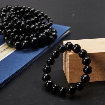 China 8MM/10MM/12MM/14MM Easy Obsidian Bracelet With Round Beads Wholesale Custom Multi Stone Bracelet 2021 for sale