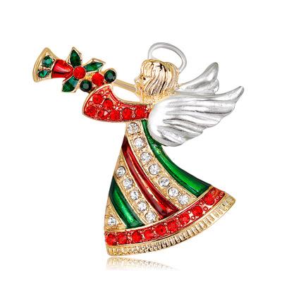 China 2021 Amazon Easy Top Selling Brooch Cartoon Angel Trumpet Christmas Wholesale Custom High End Brooch for sale