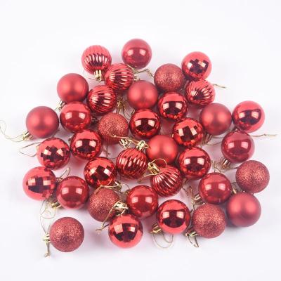 China Easy Christmas Decoration Supplies High Quality Colorful 36 Pcs One Box Christmas Balls Christmas Tree Ornament for sale