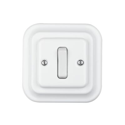 China Porcelain Recessed Durable 1 Gang 1 Way Square Wall Button Switch For Light Control for sale