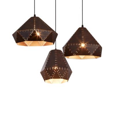 China Nordic creative European restaurant simple modern multilateral chandelier pendant lamp macaron geometric chandelier for sale