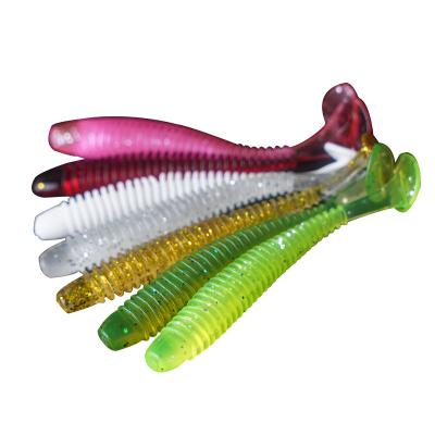 China XINASL02 PVC Multi Color Soft T Tail Lure Baits Small Bream Hook Lure Soft Silica Baits Fishing Soft Lure Baits for sale