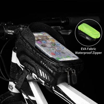 China Water Resistant ASRQGOAL Frame Bag Waterproof Front Tube Handlebar Bag Bicycle Bicycle Bag Boxes With Touch Screen Phone Case For iPhone for sale