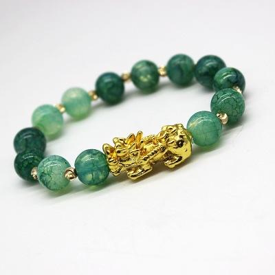 China Eco-Friendly Attract Wealth And Good Luck Agate PiXiu Beaded Bracelet FengShui Natural Stone Agate Beads PiXiu Bracelets for sale