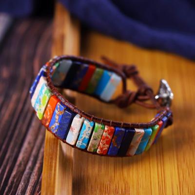 China FASHIONABLE Handwoven Bracelet Bohemian Natural Stone Bracelet for sale