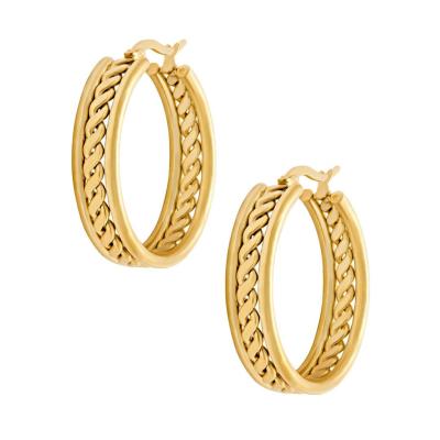 China 18K Gold Sreel Twist Circle Earrings Eco-Friendly Tasty Stainless Statistical Blogger Geometric Earring Valentine's Day Women Women for sale