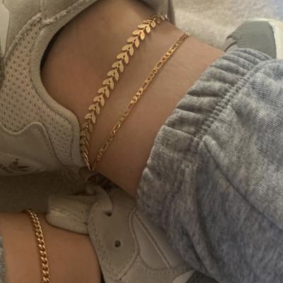 China BOHEMIA 2021 New Fashion Gold Color Chain Bohemia Anklets For Women Girls Summer Beach Lightning Trendy Anklet Set for sale