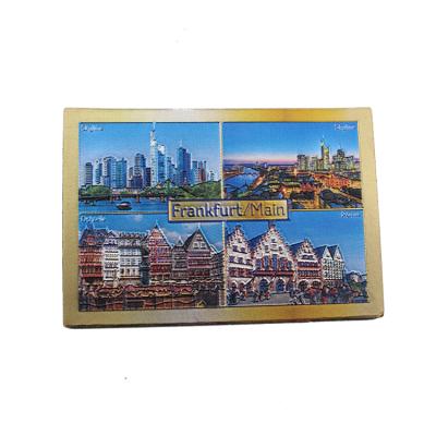 China Shape Custom Aluminum Foil Fridge Magnet For Germany Frankfurt Tourist Souvenir for sale