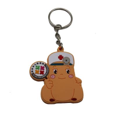 China Custom Soft 2d Souvenir PVC 3d Key Ring Key Chain For Promo Advertising for sale