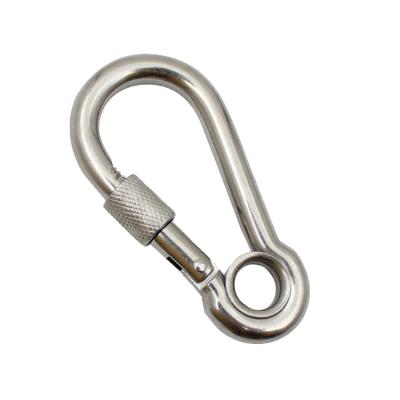 China Heavy Industry Security 304 316 Stainless Steel Hook Carabiner Security Screw Clips To Increase Climbing for sale