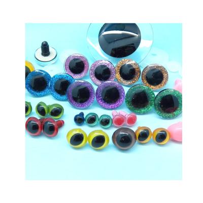 China DIY Craft Scrapbooking Decoration with Safety Self Adhesive Plastic Eyes Glitter Round Eyes for DIY Doll and Craft Teddy Bear Puppet Toy Plush Animal Making for sale