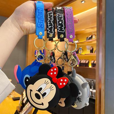 China New Fashion Style Cartoon Car Key Holder Wallet Coin Purse Pouch Earphone Storage Bag Silicone Earphone Key Chain Bag for sale