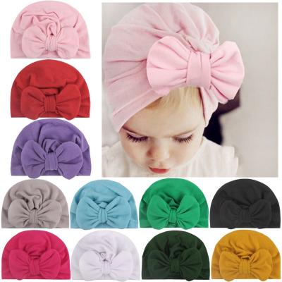 China breathable & Wholesale fashion waterproof baby headband knot knitted cotton fabric newborn baby hat lovely babies turban hat for sale