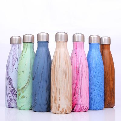 China 500ml Viable Custom Water Bottle Double Wall Cola Shape Sports Water Bottle Logo Vacuum Insulated Stainless Steel for sale