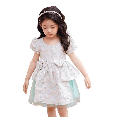 China Princess kids boutique party baby summer 5 years washable short sleeve clothing kids wears girls dress for sale