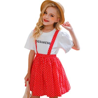 China Pinafore Child T-shirt Summer Casual Dress Anti-static Child Clothes Girl Dress 3 To 5 Years Old for sale