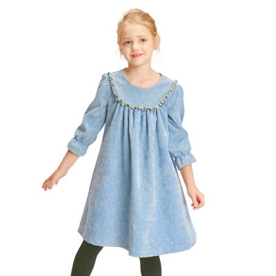 China Autumn Girls Children Party Dress Tweed Baby Winter Dress Boutique Anti-static Fashion Clothes For Girls for sale