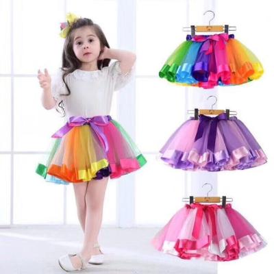 China Dresses Prepare In Baby Rainbow Ballet Tutu Dress 7 Colors Running Tutu Skirt for sale