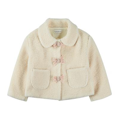 China 2021 New Design Anti-wrinkle Child Fur Jacket Warm Trend Girl White Fall Winter Faux Fur Coat for sale