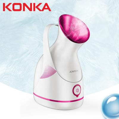 China ONKA 100ml Moisturizer Facial Steamer Large Capacity Water Tank Electric Whitening Facial Steamer Cleansing Gentle Steamer and Deap Face Spa for sale