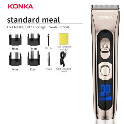 China Hotel Metal USB 2000mAh Rechargeable Electric Washable Hair Clipper Barber Trimmer With Carbon Steel Professional Cutter Head for sale