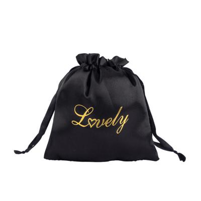 China Waterproof Custom Small String Stain Silk Drawstring Bags Portable Drawstring Bag With Logo for sale