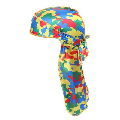 China New Durag Turban Hip-hop Durags Bandana Print Multifunctional High Quality Silky Fashionable Stretch Solid Color for sale