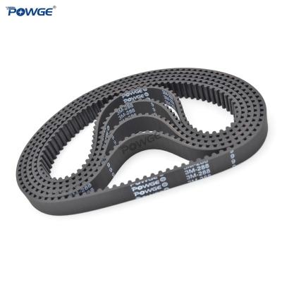 China Hotels POWGE HTD 3M Synchronous Timing Belt Pitch Length 288/291/294/297/300/303/306/309/312/315/318/321mm Width 9mm Rubber Locked Buckle for sale