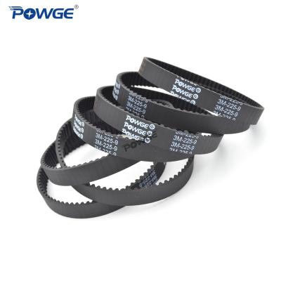 China Hotels POWGE HTD 3M Synchronous Timing Belt Pitch Length 216/219/222/225/228/231/234/237/240/243/246/249mm Width 9mm Rubber Locked Buckle for sale