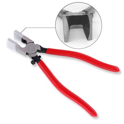 China Glass Ceramic Tile Processing Heavy Duty Work Breaker Pliers Wholesale Stained Glass Working Pliers With Flat &Curve Claws for sale