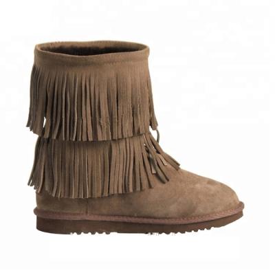 China Leather Adult Luxury Fashion Suede Tassel Boot Winter Outdoor Flat Hot Selling Snow Boots for sale