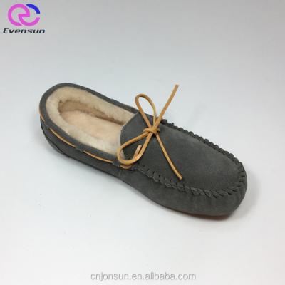 China Chinese popular factory wholesale genuine woolen cow suede slip on type casual shoes for women for sale