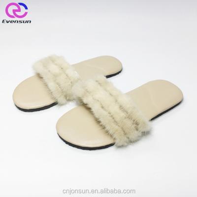 China Newest Popular Indoor Slipper Most Mink Fur Indoor Style ODM Soft Slipper On Sale Women On Alibaba China Factory for sale