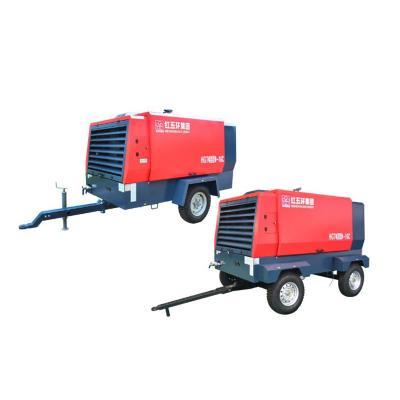 China Cheap OIL-LESS Air Compressor Diesel Mining Driven Portable High Pressure Mobile Air Compressor for sale