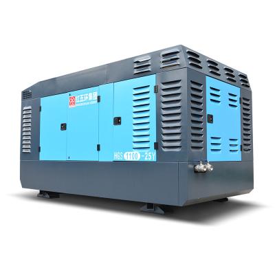 China OIL-LESS Manufacture Diesel Powered Portable Screw Air Compressor for Water Well Drilling for sale