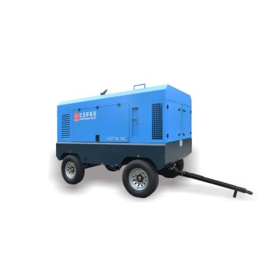 China OIL-LESS Cheap Price 18bar Diesel Mobile Screw Air Compressor For Drilling Rig Mining Machine for sale