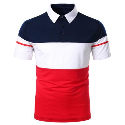 China Breathable Men Short Sleeve Polo Shirt Striped Color New Men's Clothing Summer Fashion Casual Tops for sale