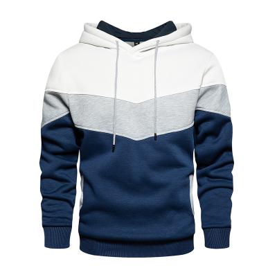 China Men's Fashion Autumn Winter Fleece Hooded Casual Loose Warm Hoodies Anti-pilling Men's Patchwork Sweatshirt Clothing Outwear for sale