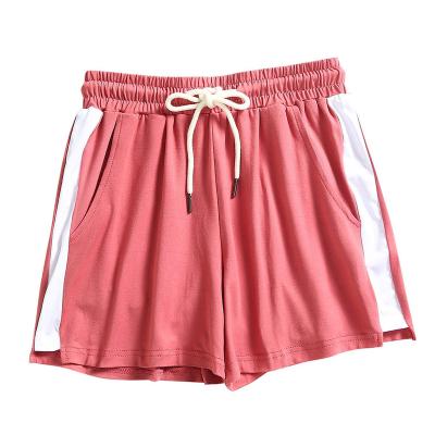 China Summer Women's Solid Color Beach Sports Shorts High Waist Breathable Elastic Female Ruler Pants Casual Loose for sale