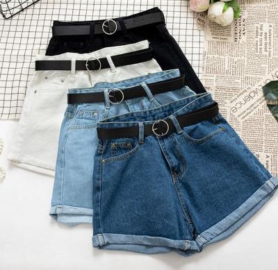 China Breathable All Match Waistbands Women Casual Denim Shorts Crimping High Waist Summer Slim Jeans Shorts Feminino Chic Hot Ladies Bottom for sale