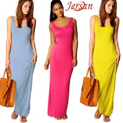 China Breathable Hot Selling Green Amazon Amazon Women Maxi Casual Sleeveless Stretch Summer Sexy Bodycon Dress Long for sale