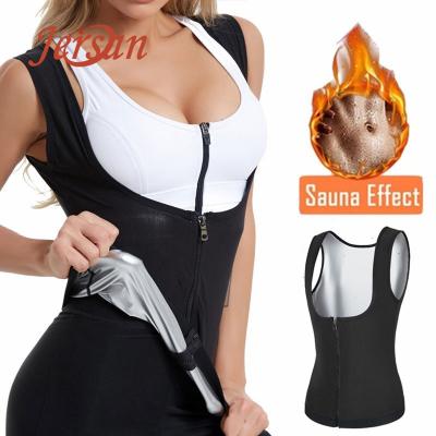 China Wholesale Antibacterial Jersan Body Sweat Belts And Elastic Belly Shapers With Zipper Slimming Vest Shirt Neoprene Compression Shapewear for sale