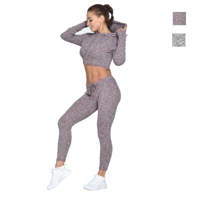 China Breathable black 2 piece activewear sets for women wholesale fitness apparel manufactures high impact sports bra and leggings set woman for sale