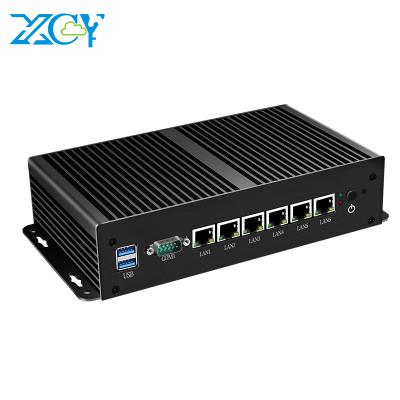 China Pfsense Fanless AES-NI XCY Pure Aluminum PC Support Linux Fanless 3855u 3955U 6 Lan Mini Firewall Router for sale