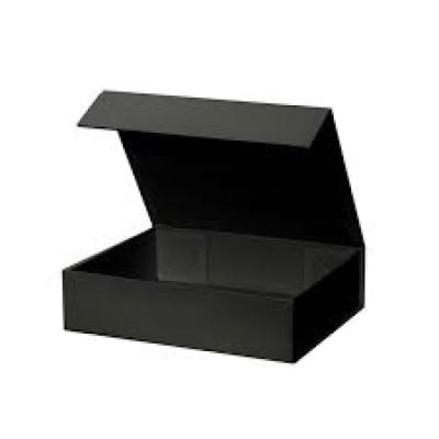 China Recycled Materials Paper Box Suppliers Luxury Custom Foldable White Paper Cardboard Hamper Magnetic Black Gift Box Large With Ribbon for sale