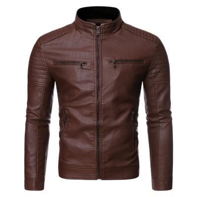 China Waterproof Low Price Racing Pleated Shoulder Streetwear Leather Jackets Coat Men for sale