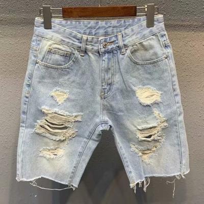 China Factory Sales Breathable Popular Hot Style Newly Ripped Jean Raw-Edge Fashion Denim Shorts for sale