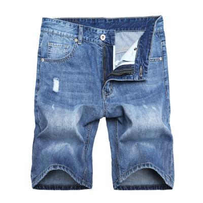 China Popular Breathable Blue Classic Cotton Texture Patterns Thin Denim One Hole Jean Shorts Pants for sale