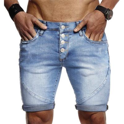 China Factory New Product Supplier Personal Customization Men's All-match Breathable Button Fly Slim Male Jean Shorts for sale